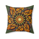 Monarch Butterfly Mandala - Suede Square Pillow