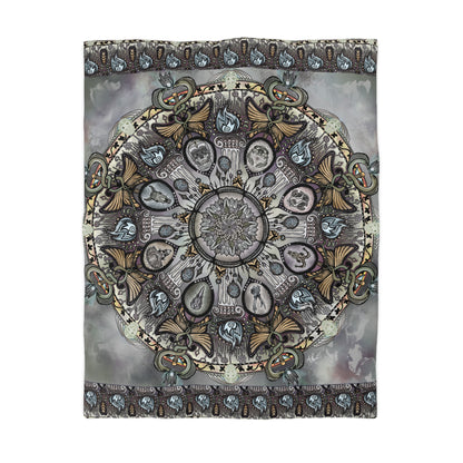 Memento Mori Mandala - Microfiber Duvet Cover