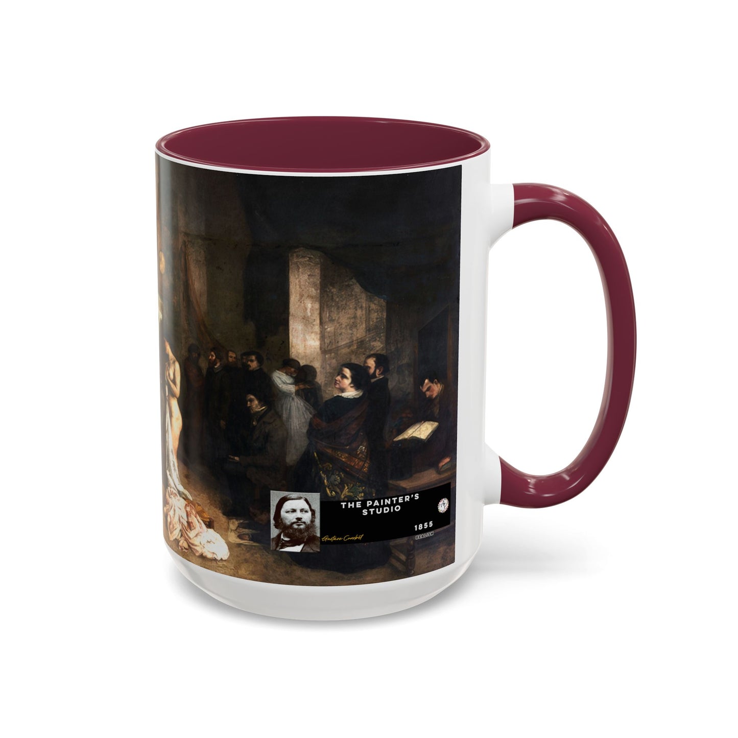 Courbet, Gustave - The Painter’s Studio (1855) - Colorful Accent Mugs