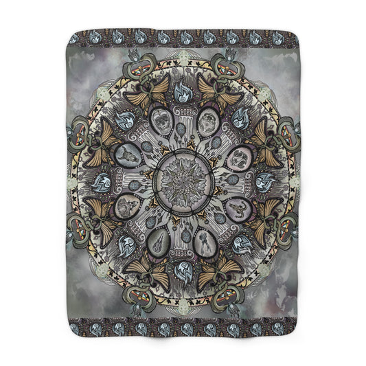Pacio, Adam - Memento Mori Mandala - Sherpa Fleece Blanket