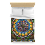 Emerald Arrows Mandala - Microfiber Duvet Cover