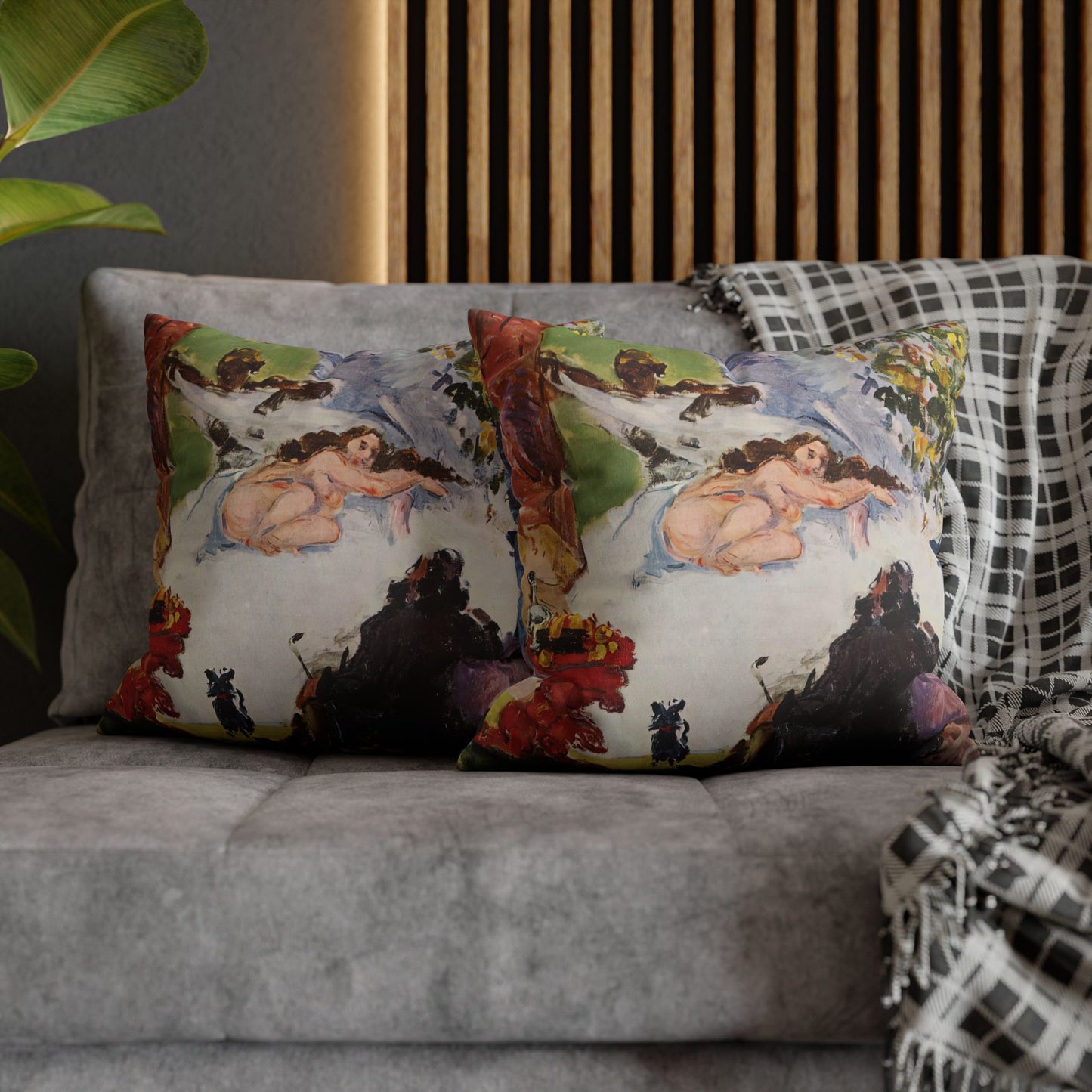 Cézanne, Paul - A Modern Olympia (1874) - Suede Square Pillowcase