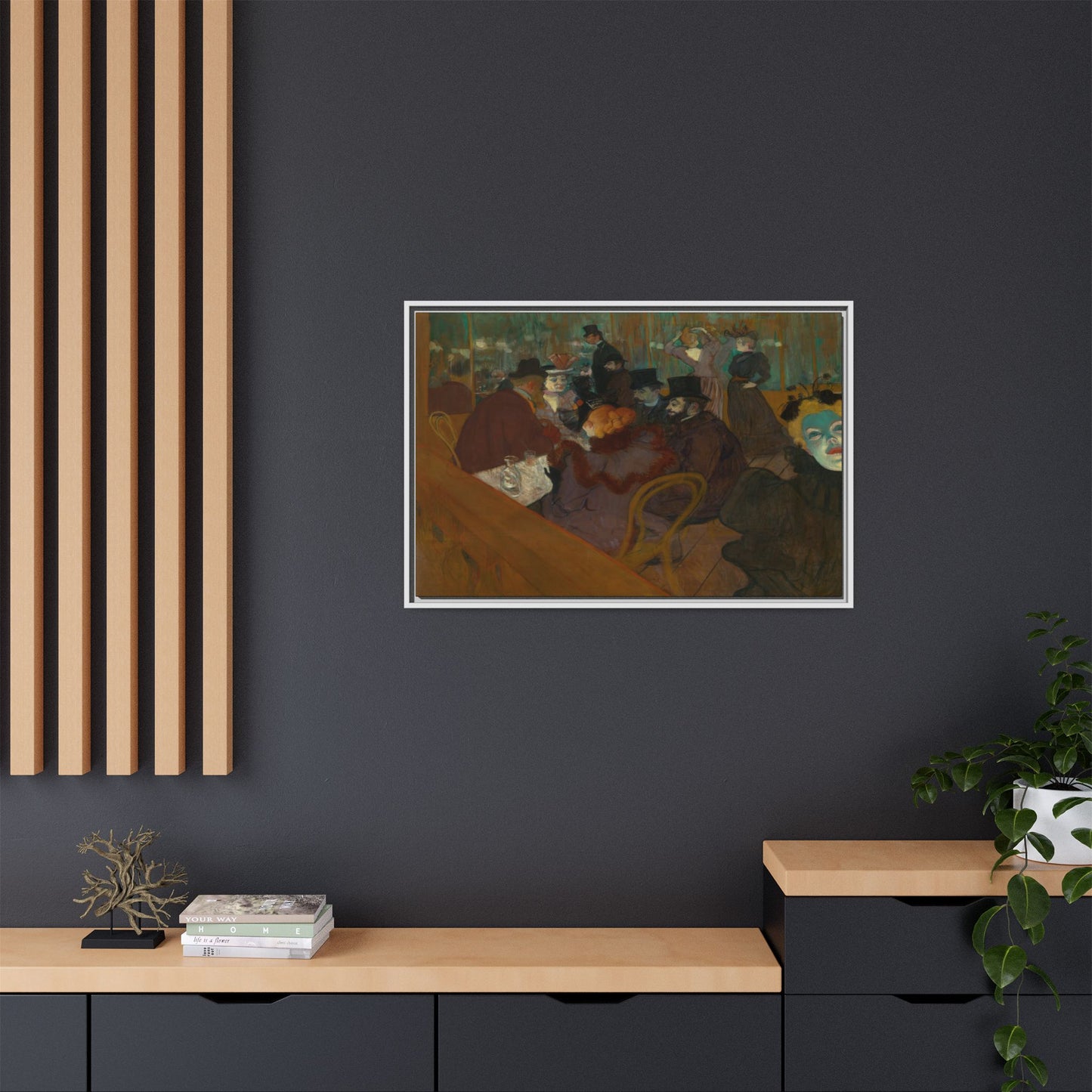 Toulouse-Lautrec, Henri - At the Moulin Rouge (1892) - Matte Canvas, Framed