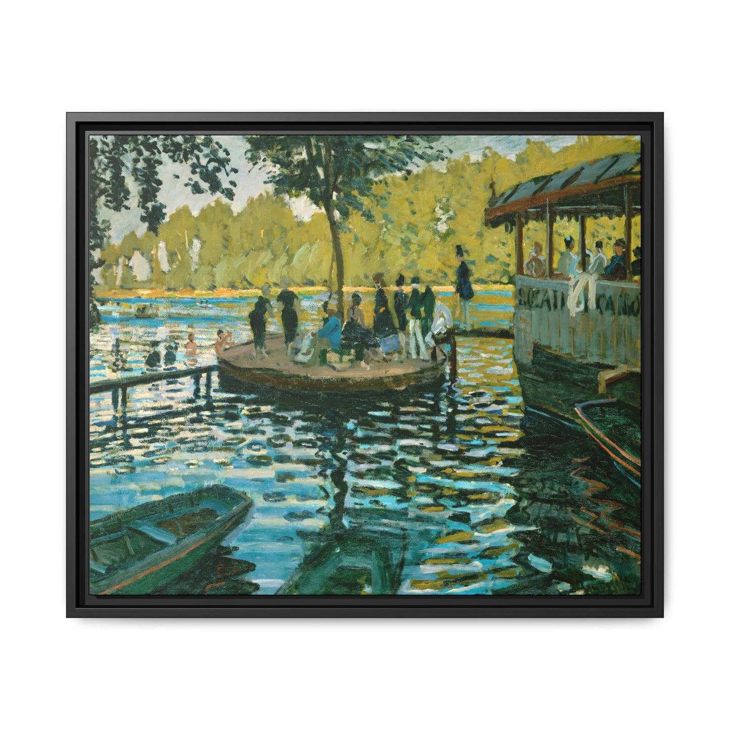 Monet, Claude - La Grenouillere (1869) - Matte Canvas, Framed