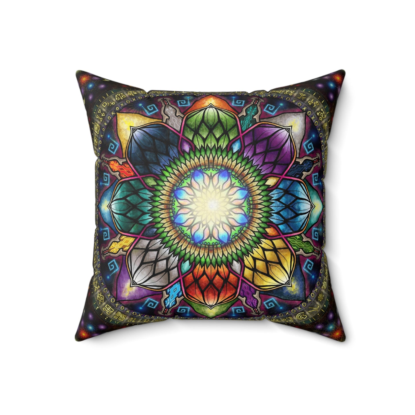 Pacio, Adam - Mystic Jewel Mandala - Suede Square Pillow