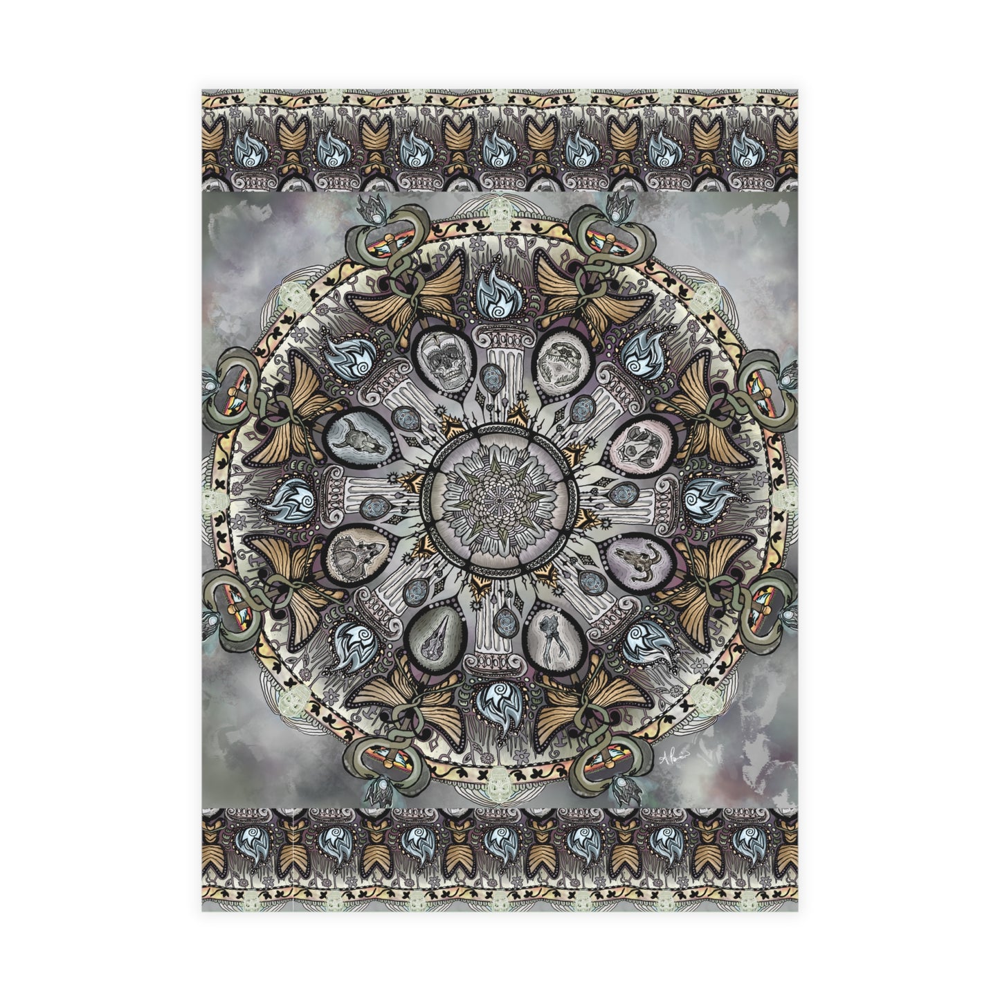 Pacio, Adam - Memento Mori Mandala - Postcard Bundles with Envelopes Included