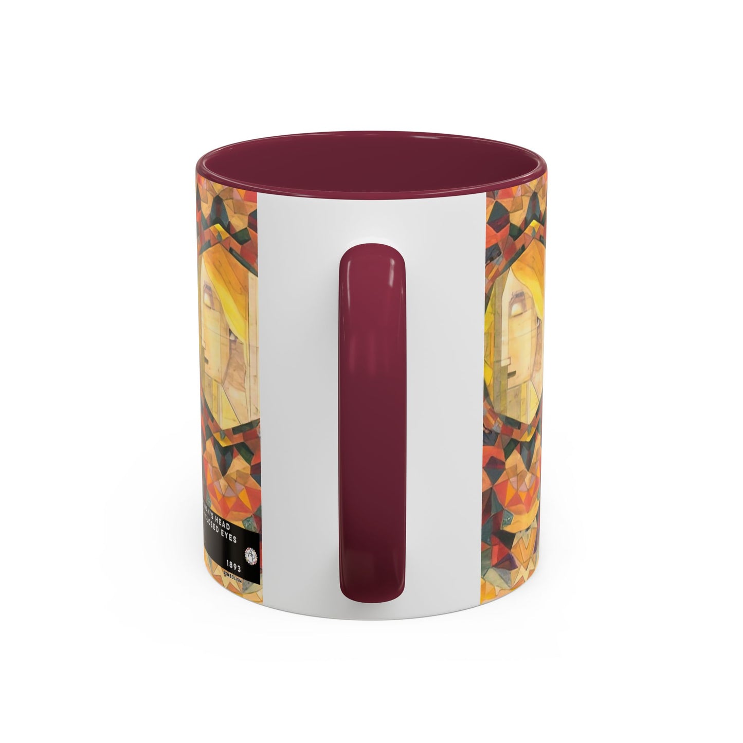 Filiger, Charles - Woman’s Head with Closed Eyes (1893) - Colorful Accent Mugs