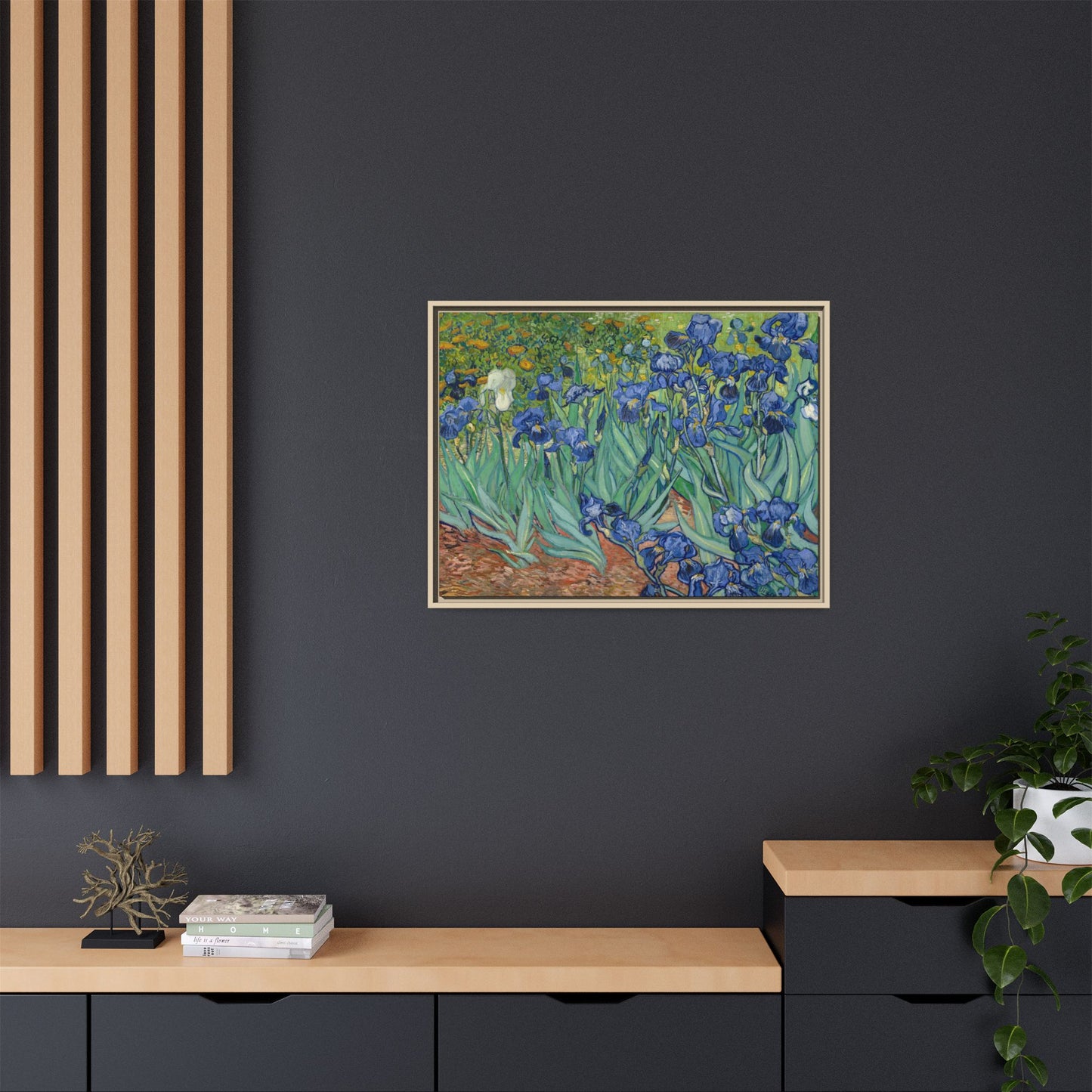 Van Gogh, Vincent - Irises (1889) - Matte Canvas, Framed