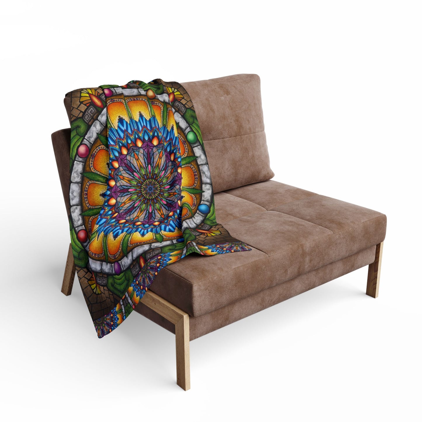 Pacio, Adam - Emerald Arrows Mandala - Arctic Fleece Blanket