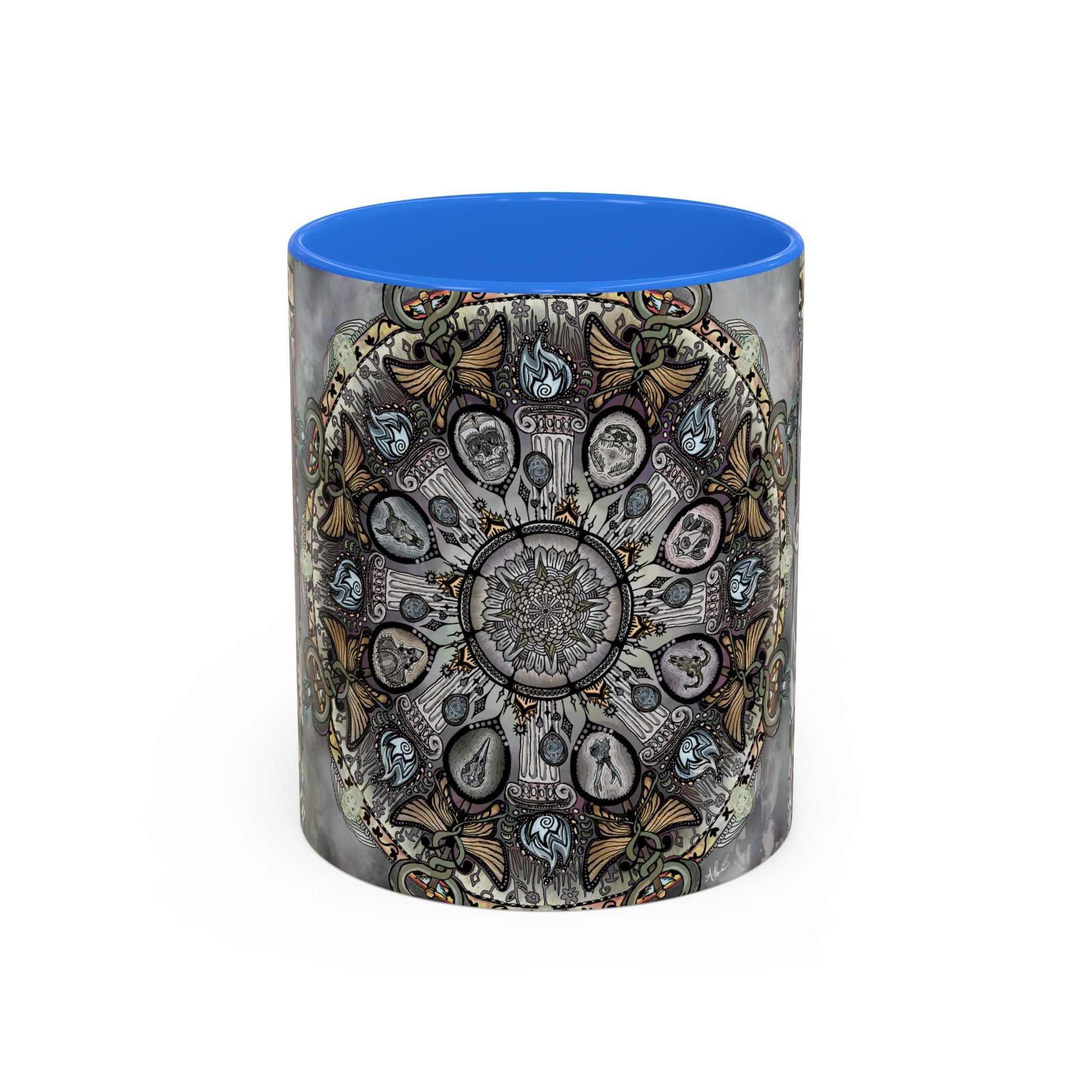 Memento Mori Mandala - Colorful Accent Mugs