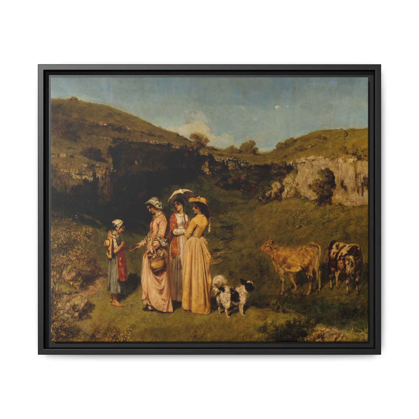 Courbet, Gustave - Young Ladies of the Village (1851) - Matte Canvas, Framed