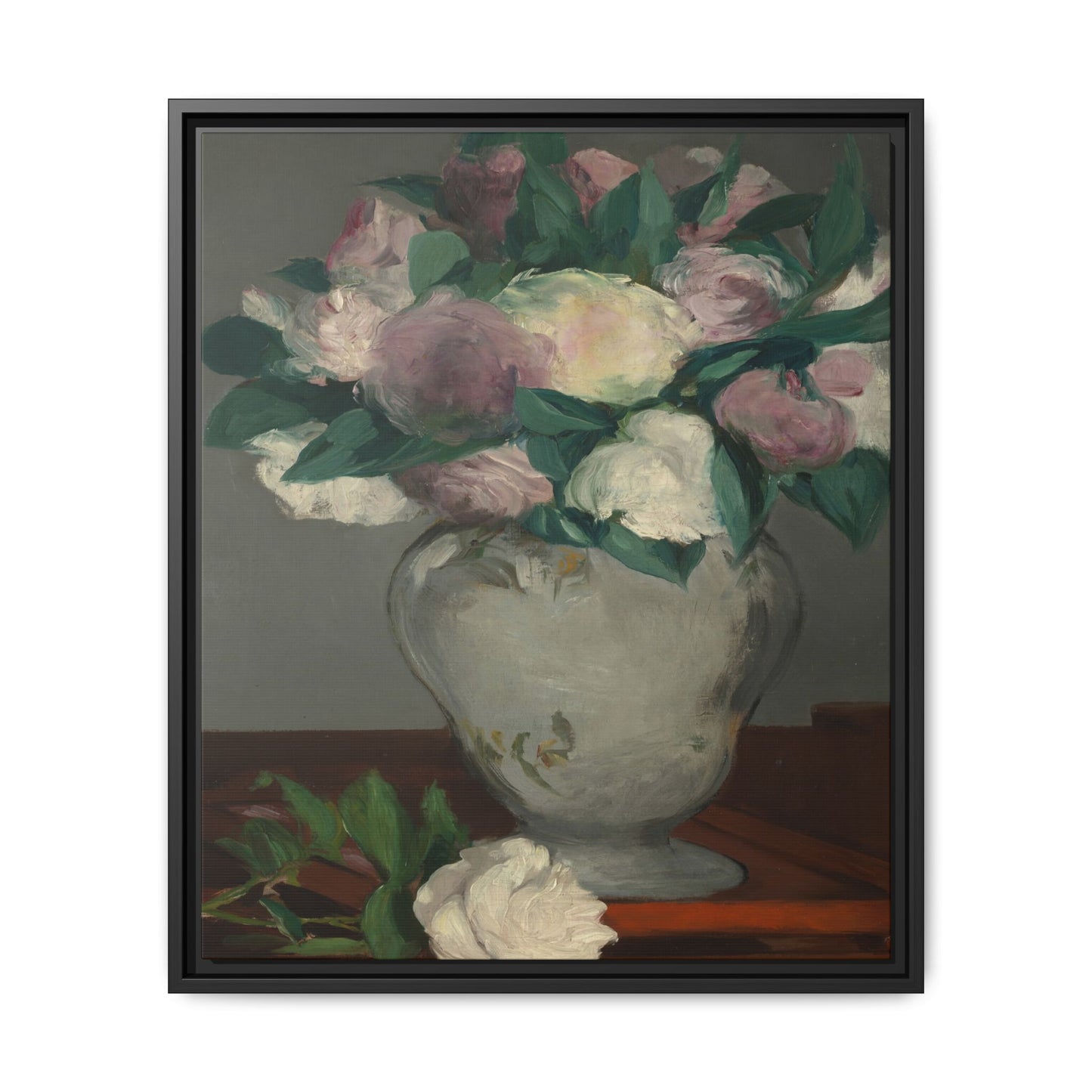 Manet, Édouard - Peonies (1864) - Matte Canvas, Framed