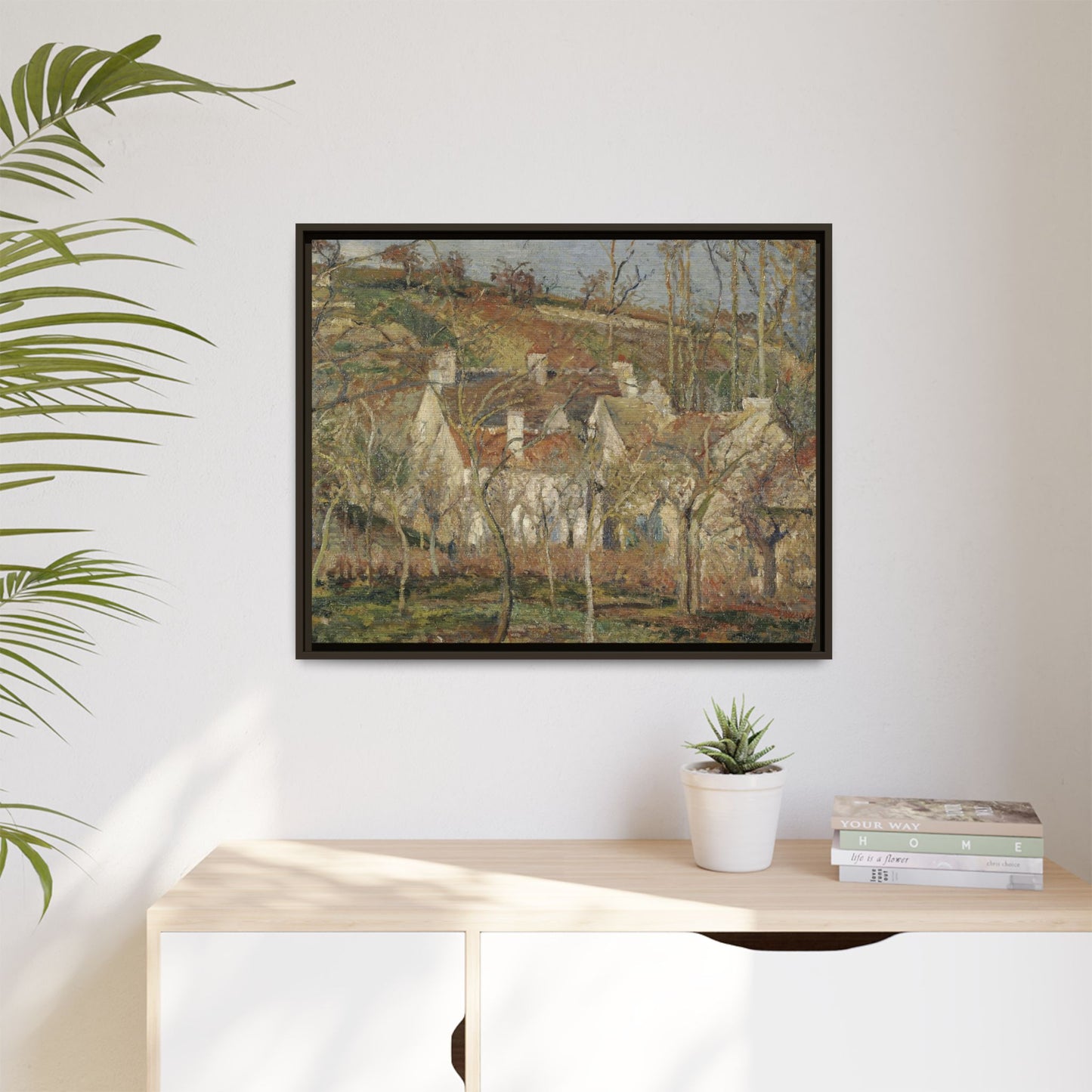 Pissarro, Camille - Red Roofs, Corner of a Village in Winter (1877) - Matte Canvas, Framed