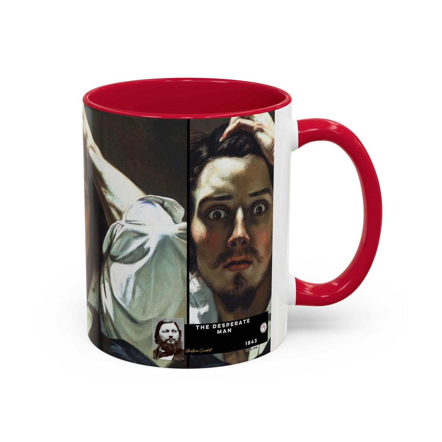 Courbet, Gustave - The Desperate Man (1843) - Colorful Accent Mugs