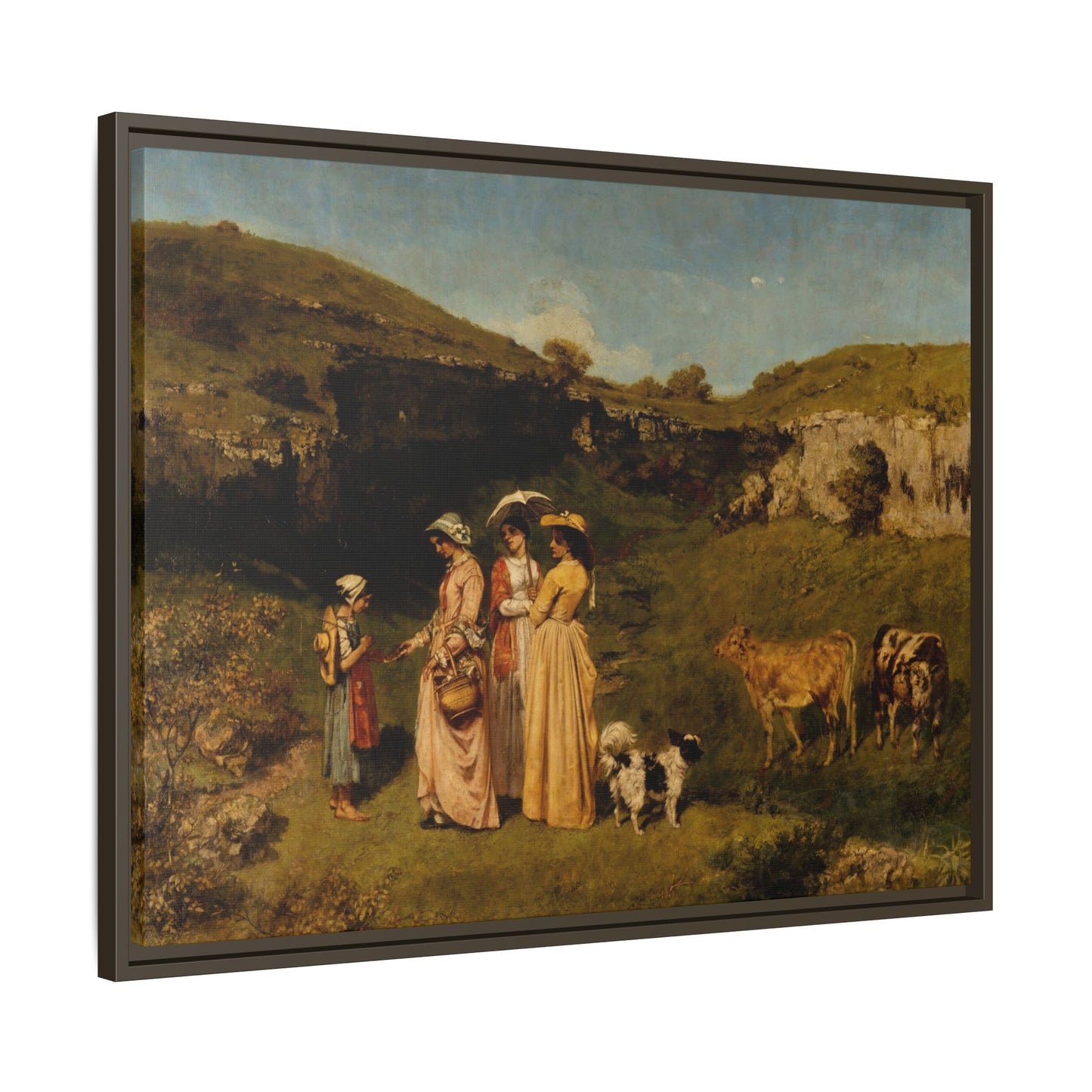 Courbet, Gustave - Young Ladies of the Village (1851) - Matte Canvas, Framed