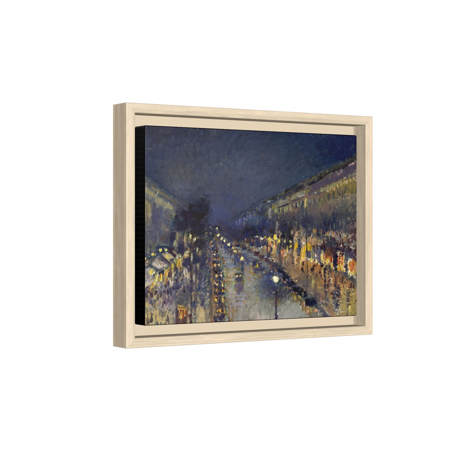 Pissarro, Camille - The Boulevard Montmartre At Night (1897) - Matte Canvas, Framed