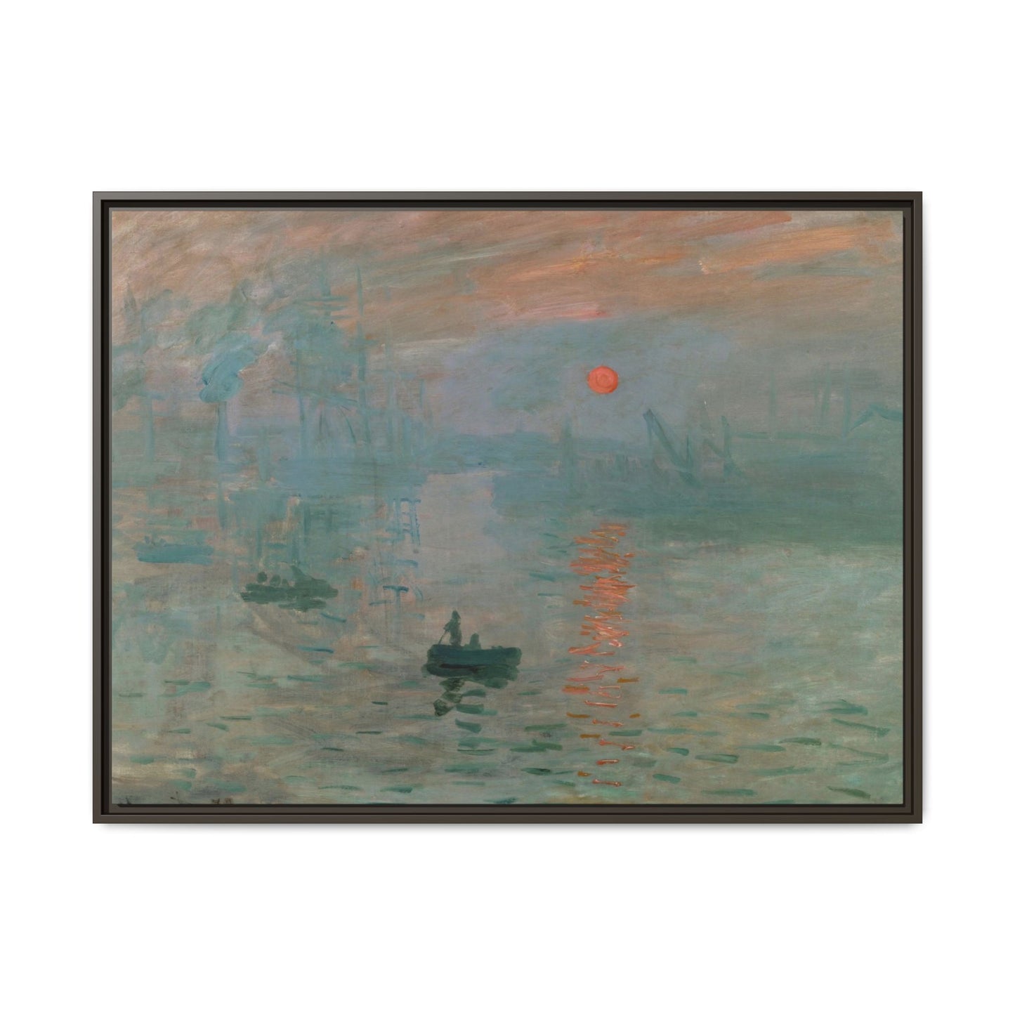 Monet, Claude - Impression, Sunrise (1872) - Matte Canvas, Framed