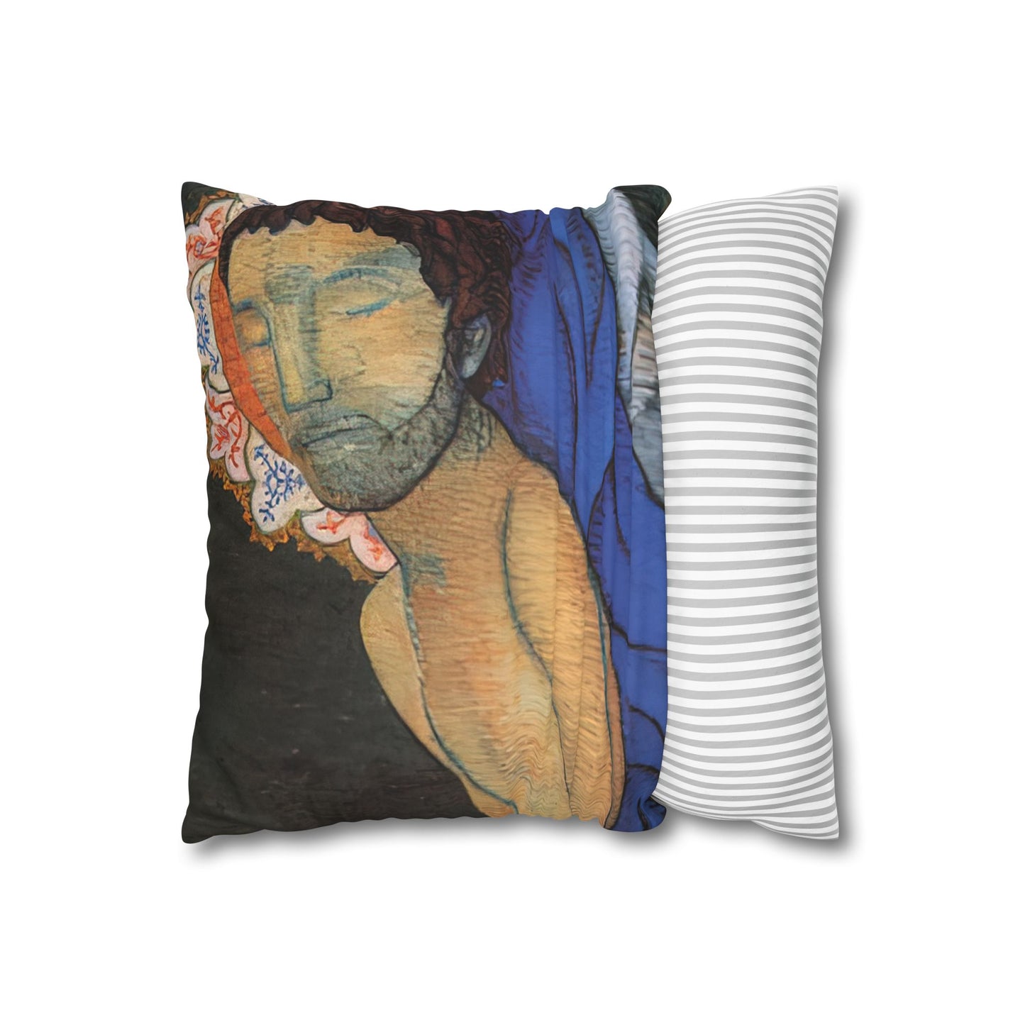 Filiger, Charles - The Recumbent Christ (1895) - Suede Square Pillowcase