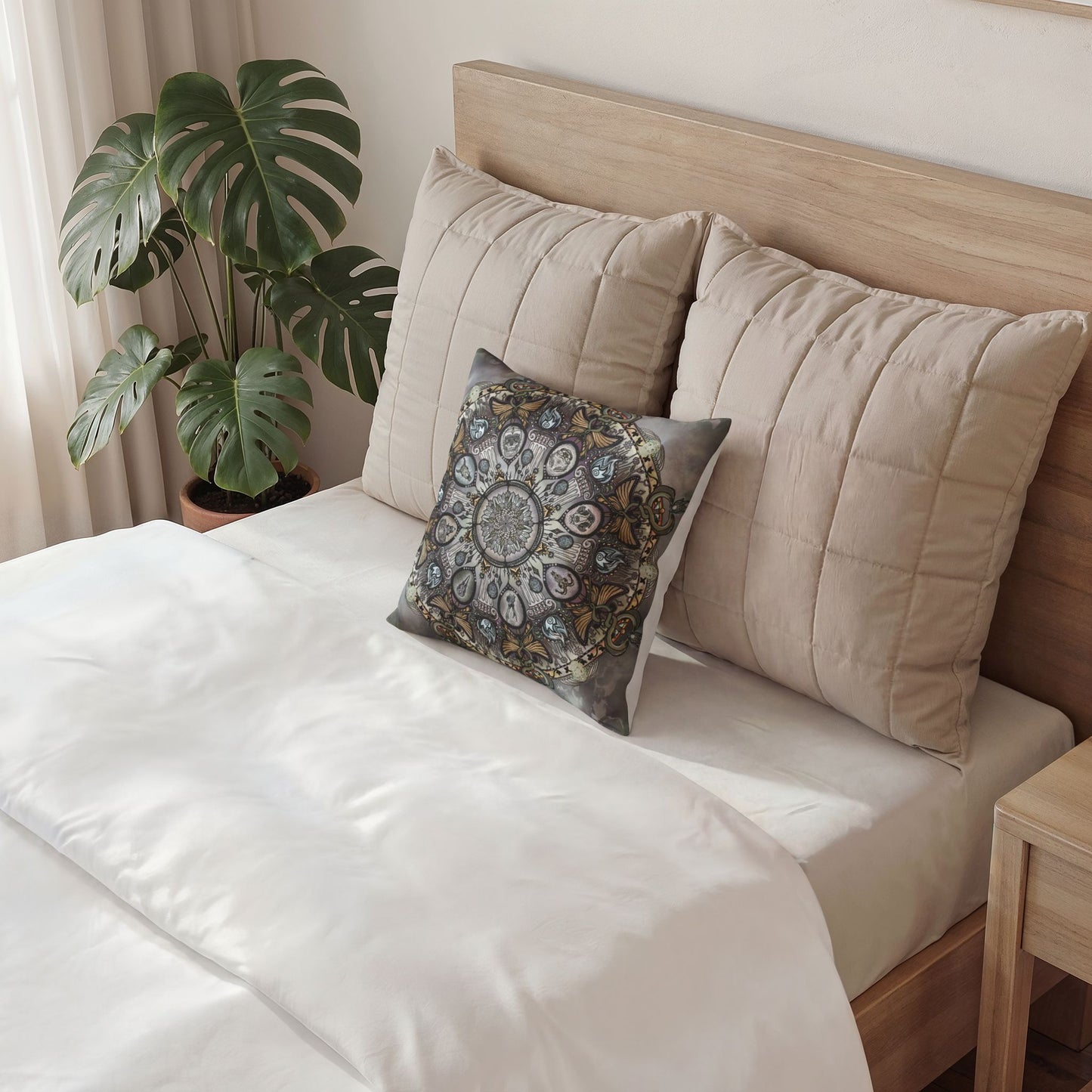 Pacio, Adam - Memento Mori Mandala - Poly Velvet Pillow