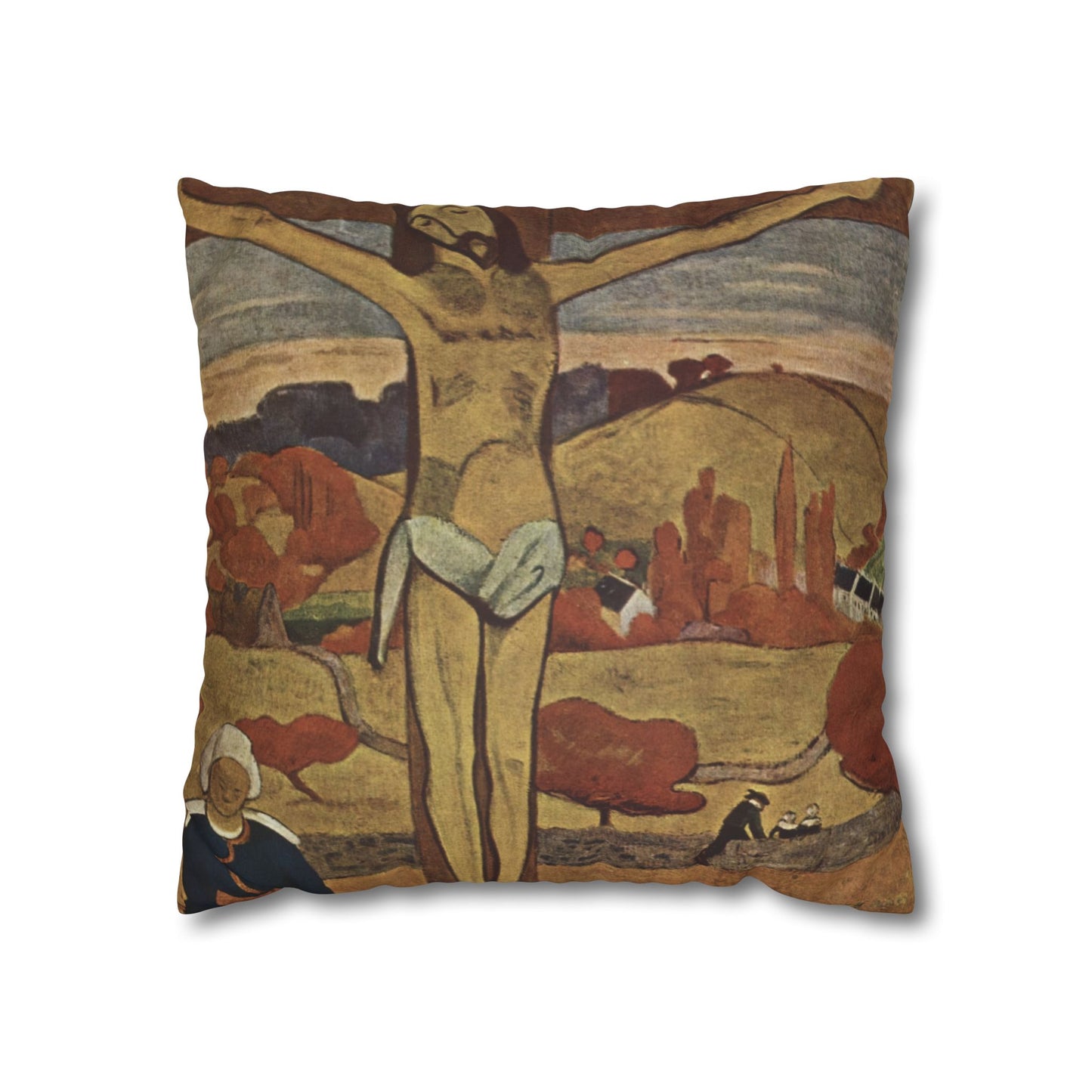 Gauguin, Paul - The Yellow Christ (1889) - Suede Square Pillowcase