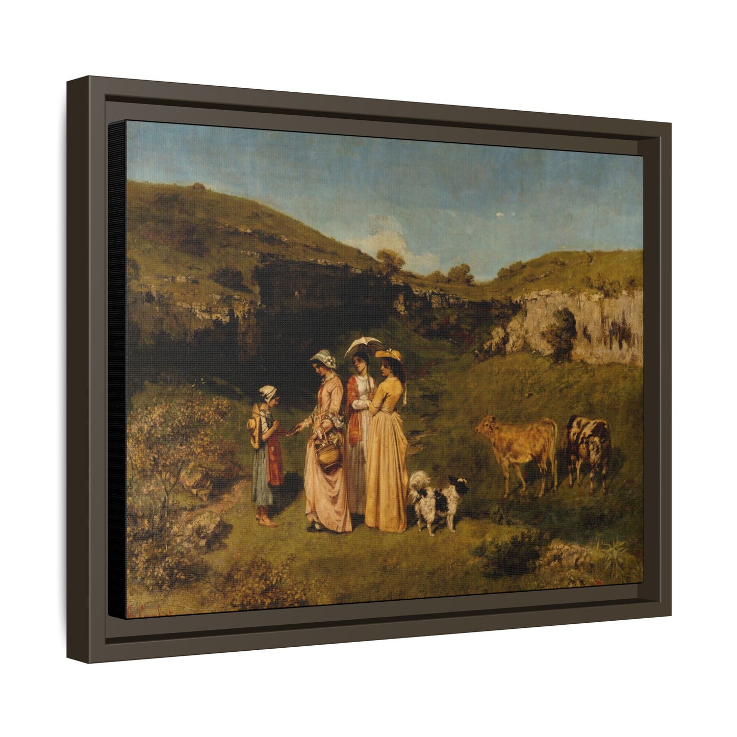Courbet, Gustave - Young Ladies of the Village (1851) - Matte Canvas, Framed