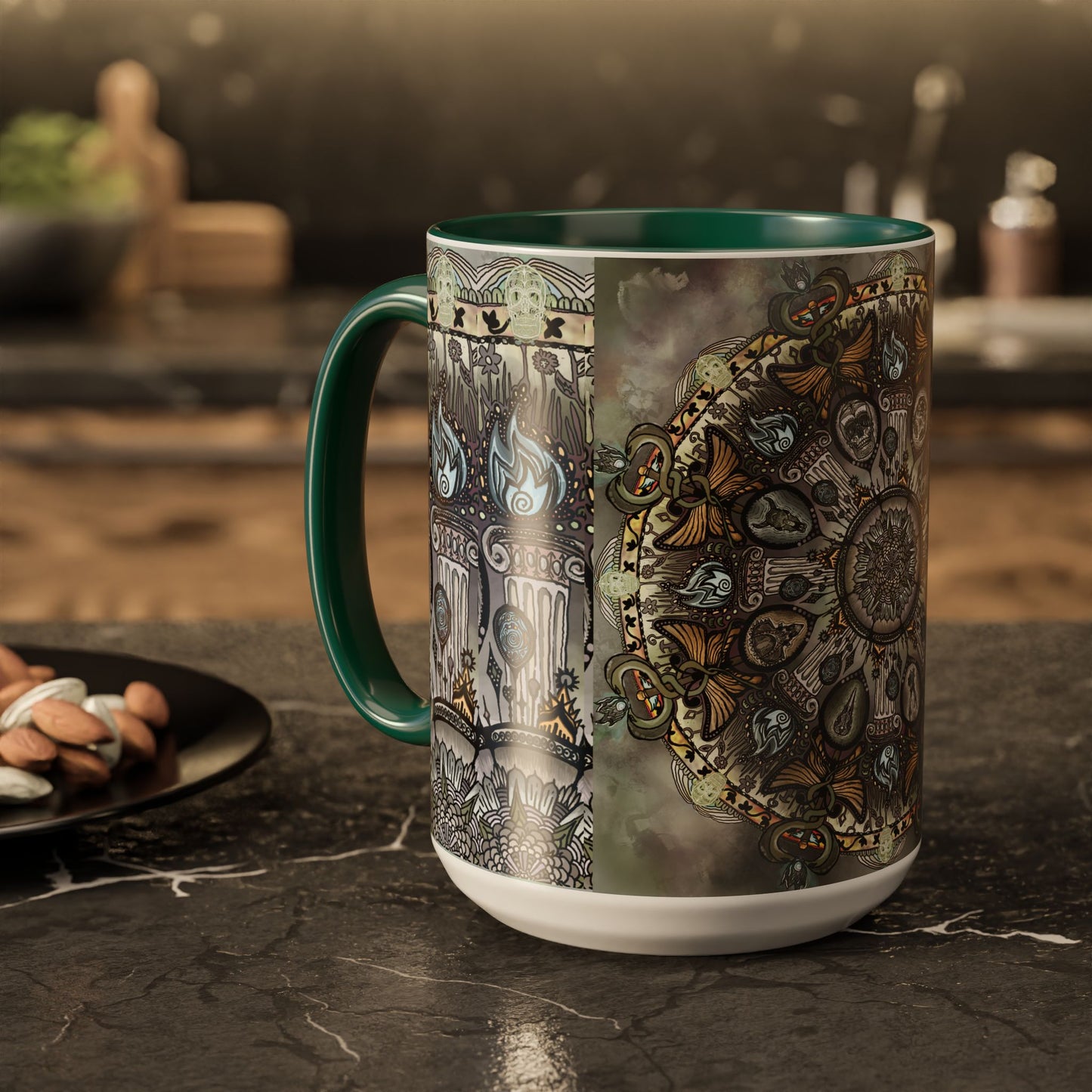 Pacio, Adam - Memento Mori Mandala - Colorful Accent Mugs