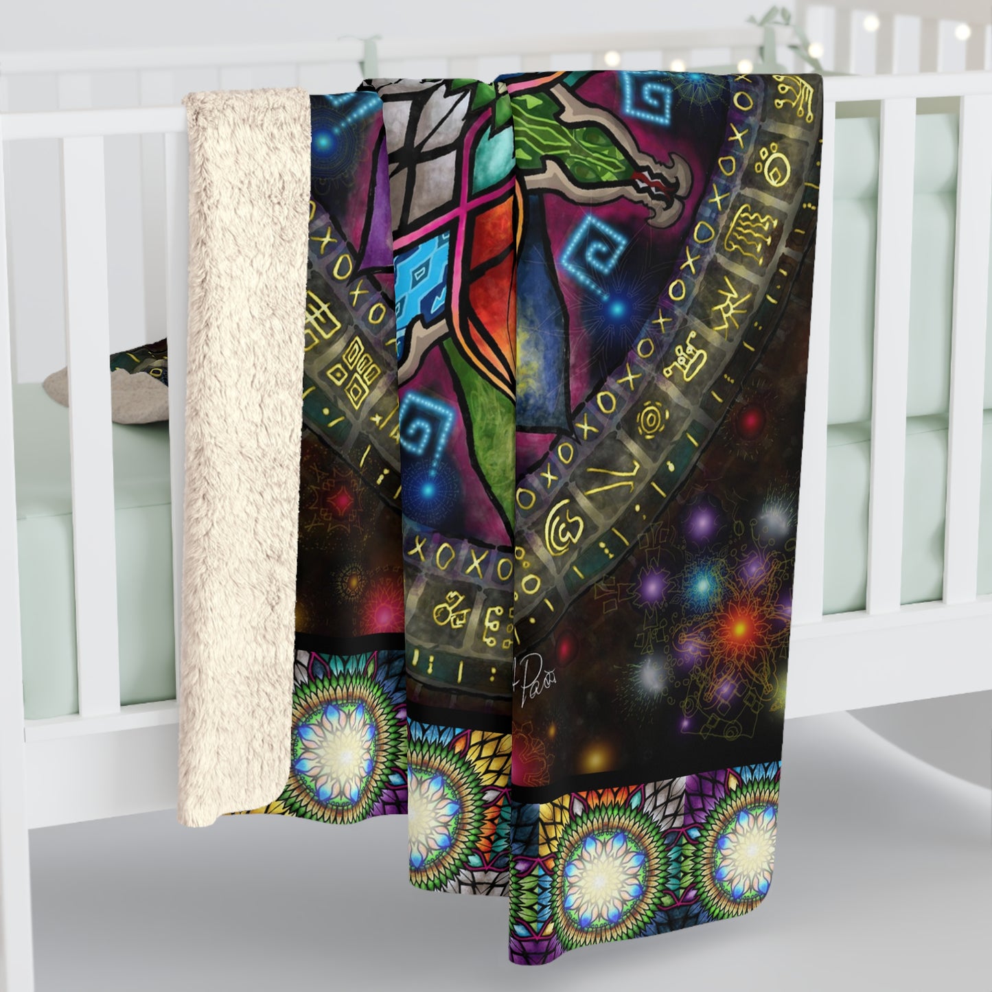 Pacio, Adam - Mystic Jewel Mandala - Sherpa Fleece Blanket