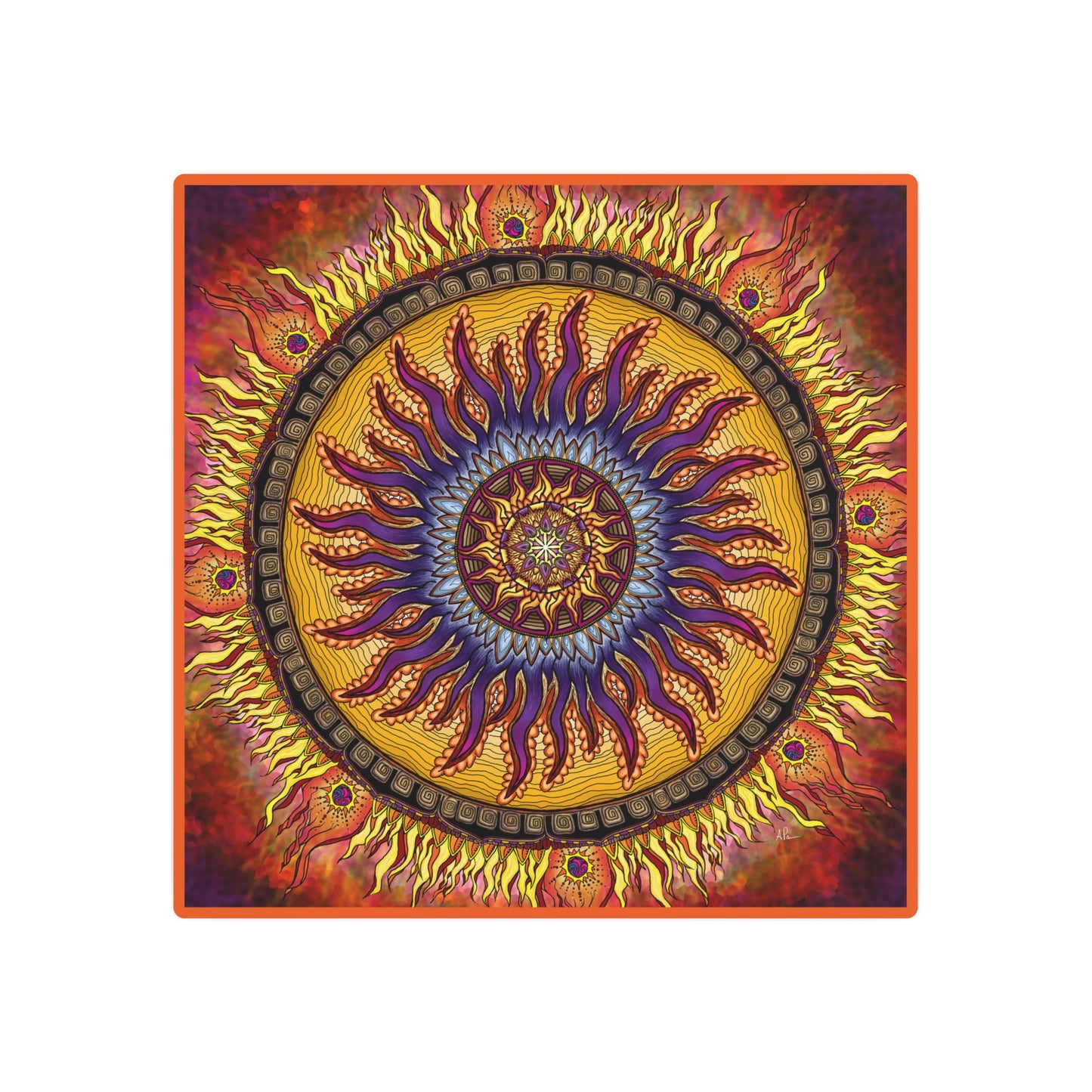 Solar Disc Mandala - Metal Sign