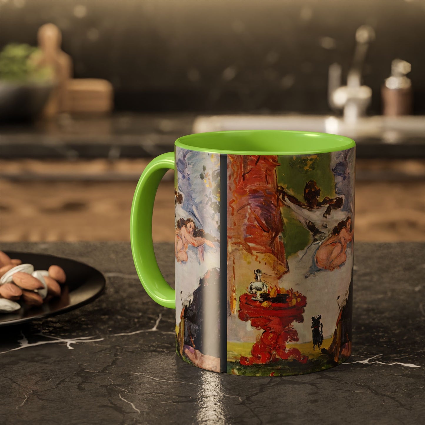 Cézanne, Paul - A Modern Olympia (1874) - Colorful Accent Mugs