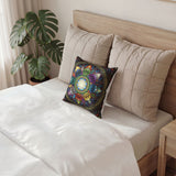 Mystic Jewel Mandala - Poly Velvet Pillow