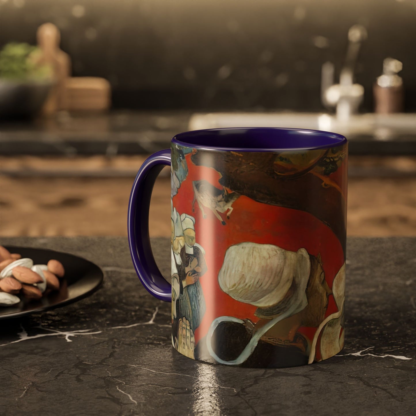 Gauguin, Paul - Vision of the Sermon (Jacob Wrestling with the Angel) (1888) - Colorful Accent Mugs