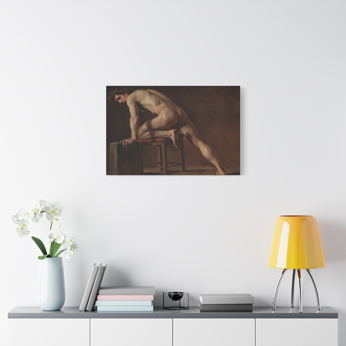 Courbet, Gustave - Study of a Nude Man (1840) - Canvas Block, unframed