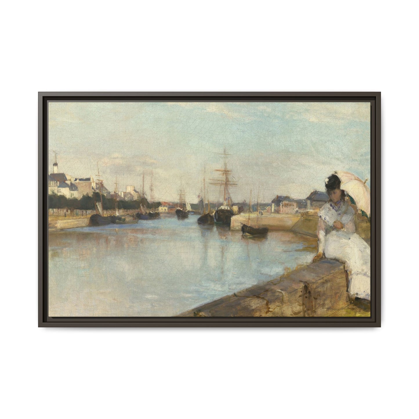 Morisot, Berthe - The Harbor at Lorient (1869) - Matte Canvas, Framed
