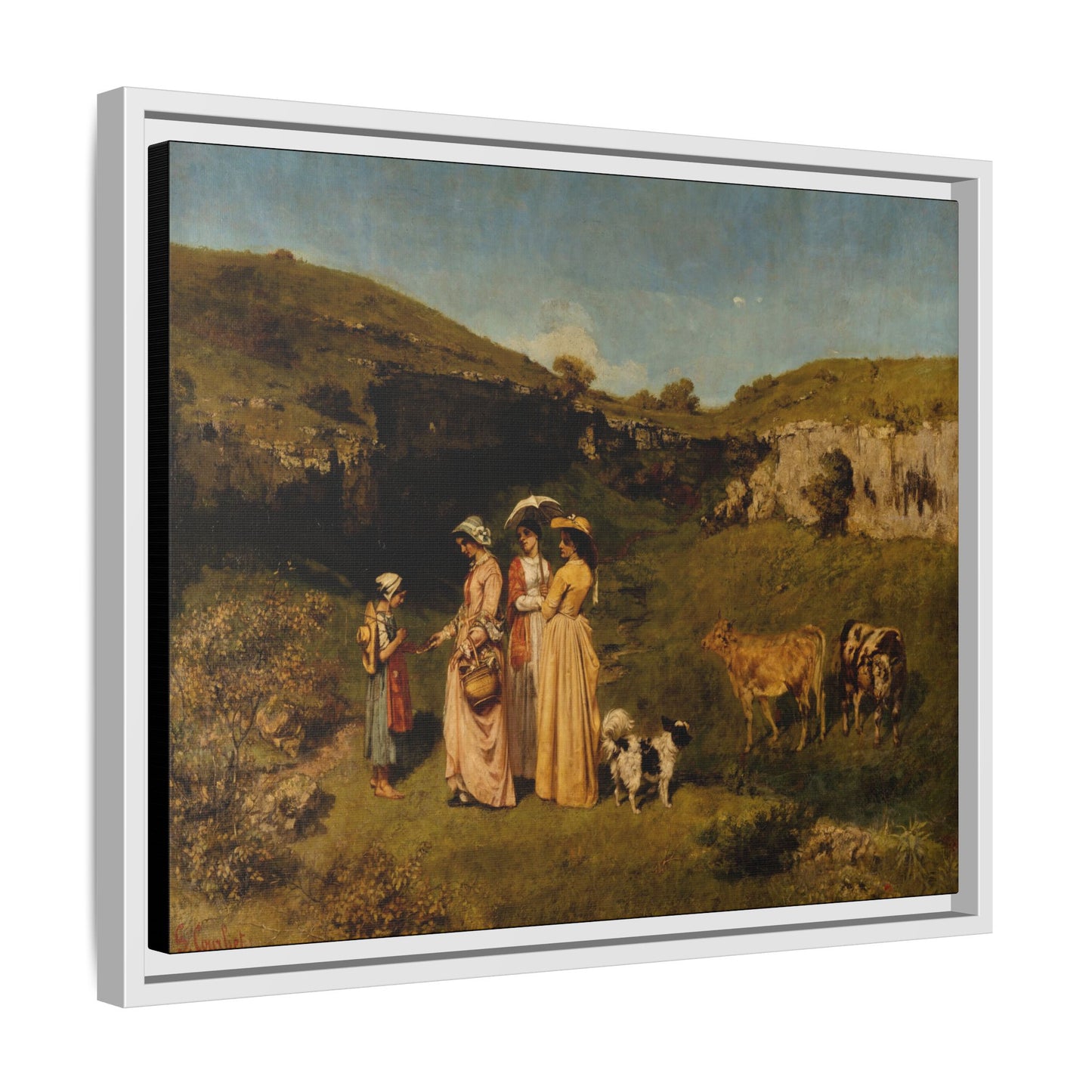 Courbet, Gustave - Young Ladies of the Village (1851) - Matte Canvas, Framed