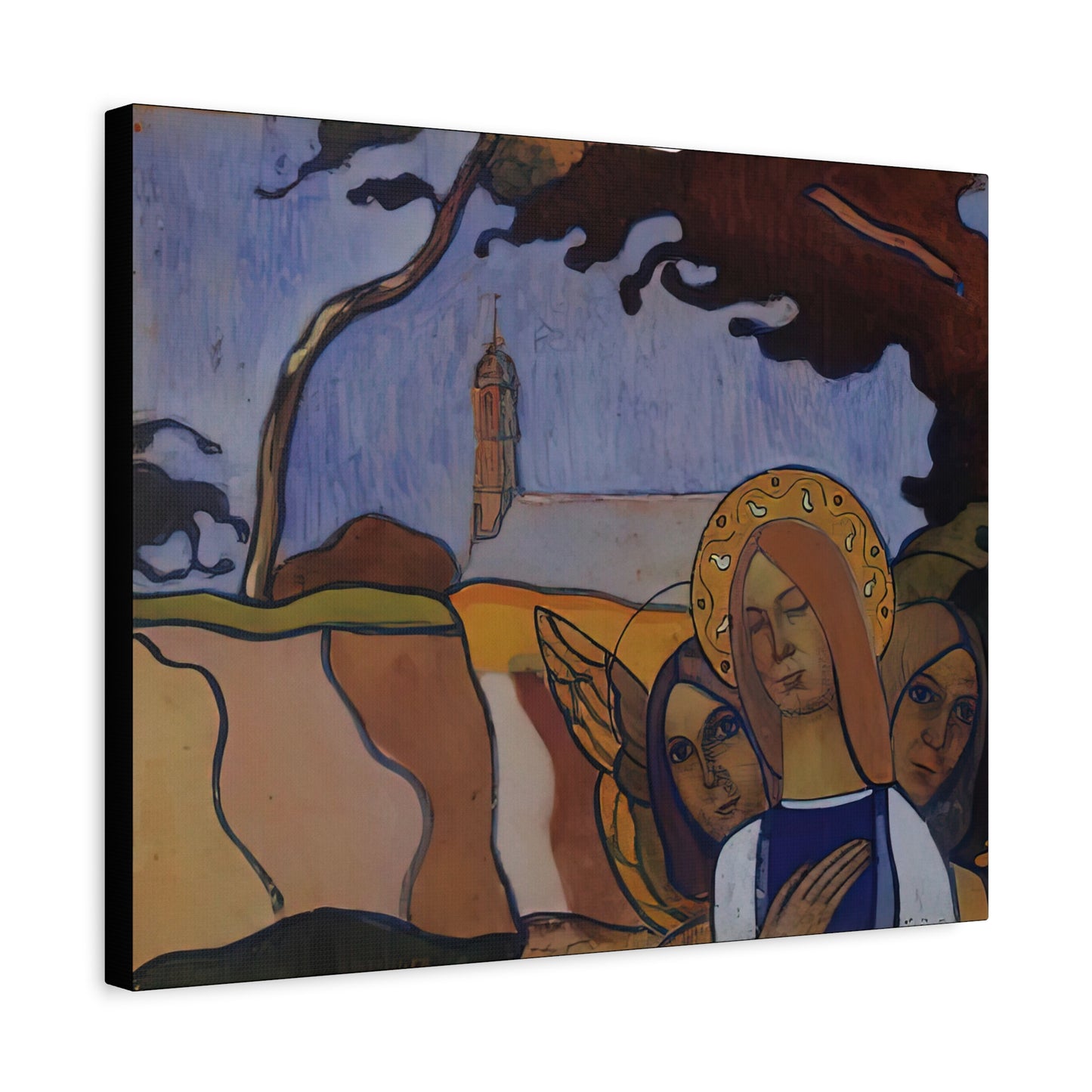 Filiger, Charles - Virgin and Two Angels (1895) - Canvas Block, unframed