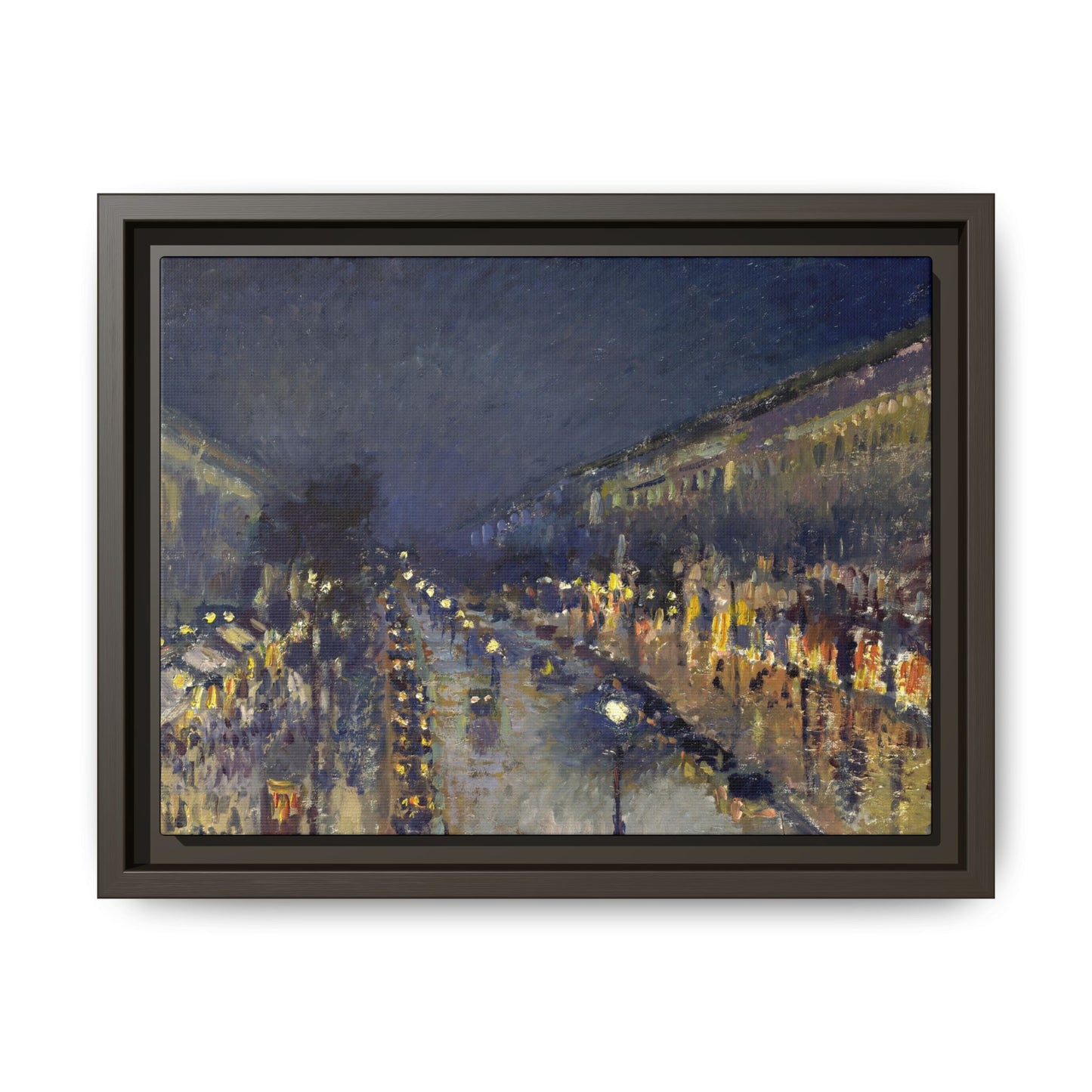 Pissarro, Camille - The Boulevard Montmartre At Night (1897) - Matte Canvas, Framed
