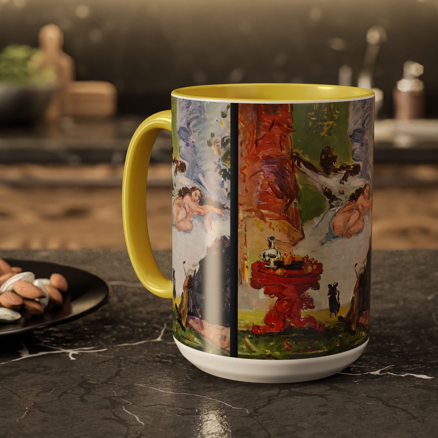 Cézanne, Paul - A Modern Olympia (1874) - Colorful Accent Mugs