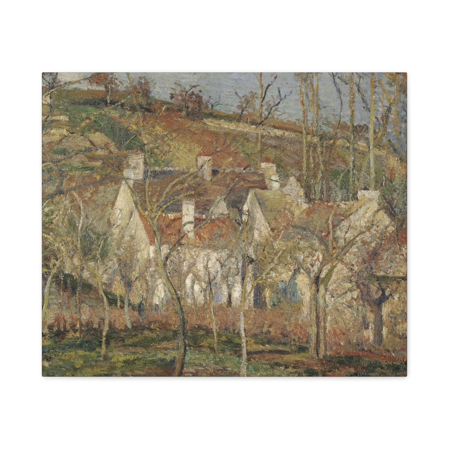 Pissarro, Camille - Red Roofs, Corner of a Village in Winter (1877) - Canvas Block, unframed
