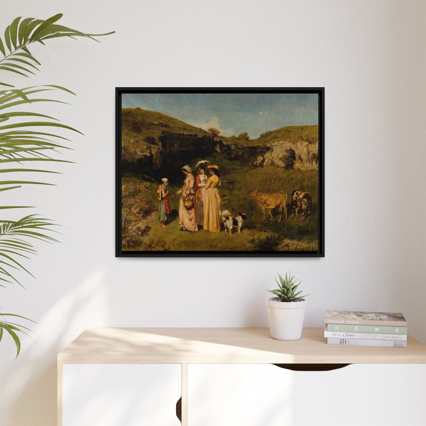 Courbet, Gustave - Young Ladies of the Village (1851) - Matte Canvas, Framed