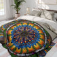 Pacio, Adam - Emerald Arrows Mandala - Arctic Fleece Blanket