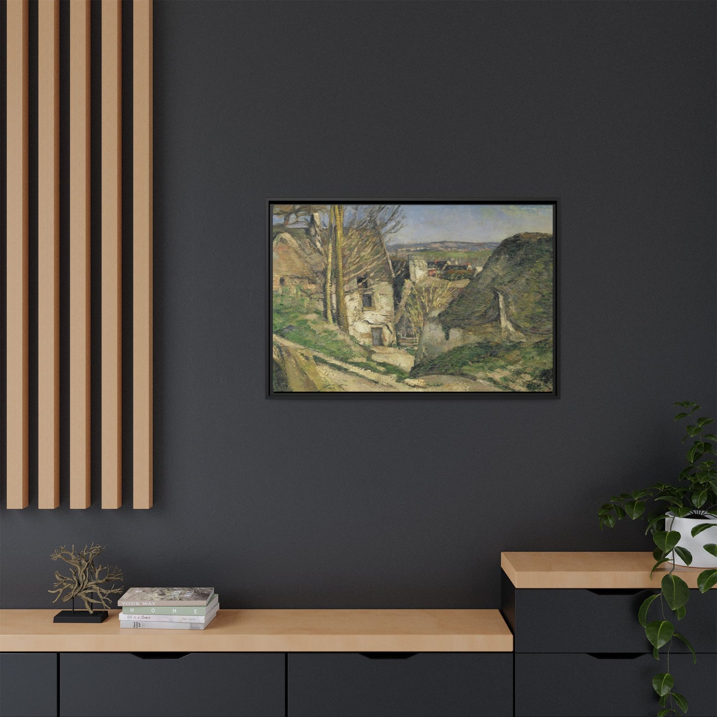 Cézanne, Paul - The House of the Hanged Man, Auvers-sur-Oise (1874) - Matte Canvas, Framed