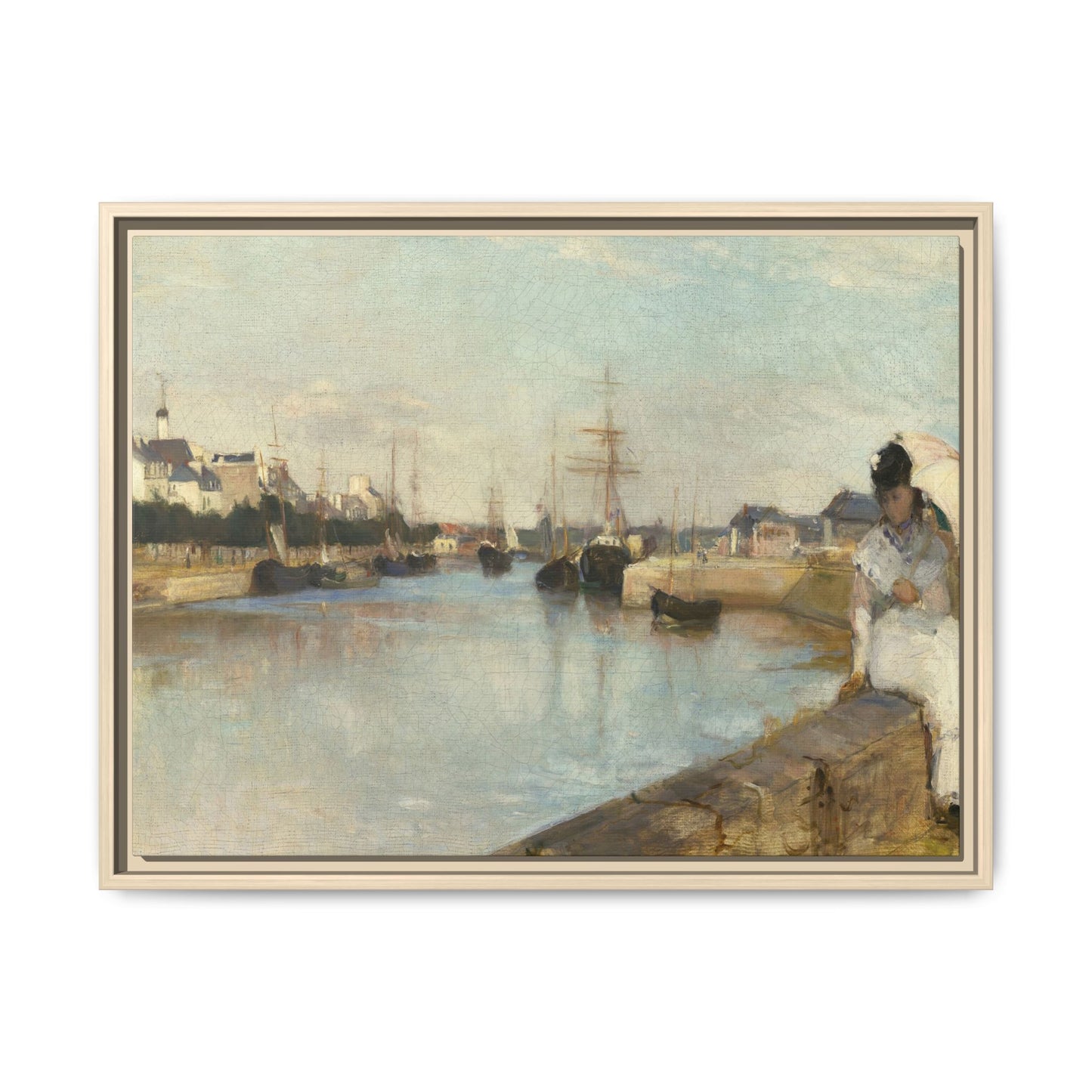 Morisot, Berthe - The Harbor at Lorient (1869) - Matte Canvas, Framed