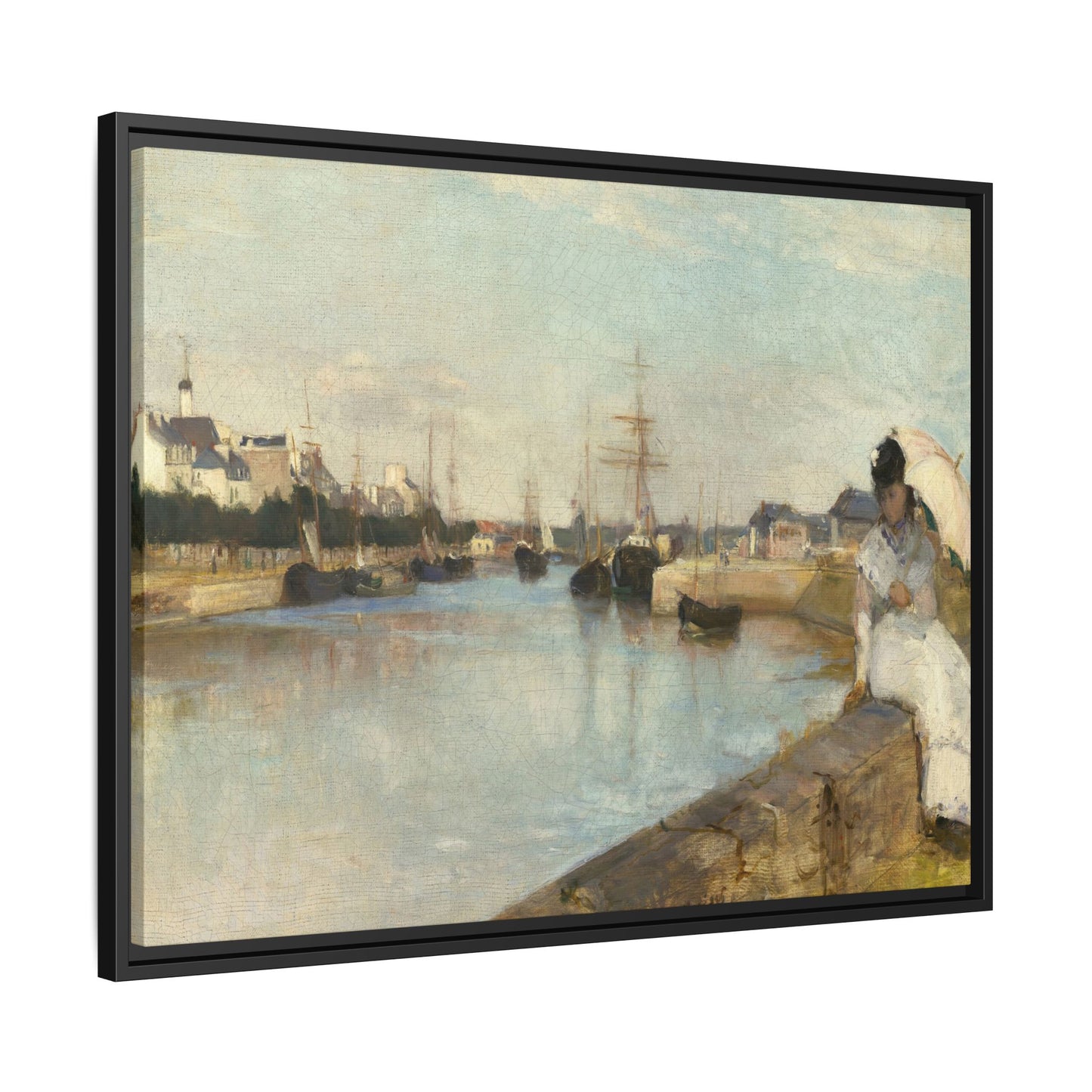 Morisot, Berthe - The Harbor at Lorient (1869) - Matte Canvas, Framed