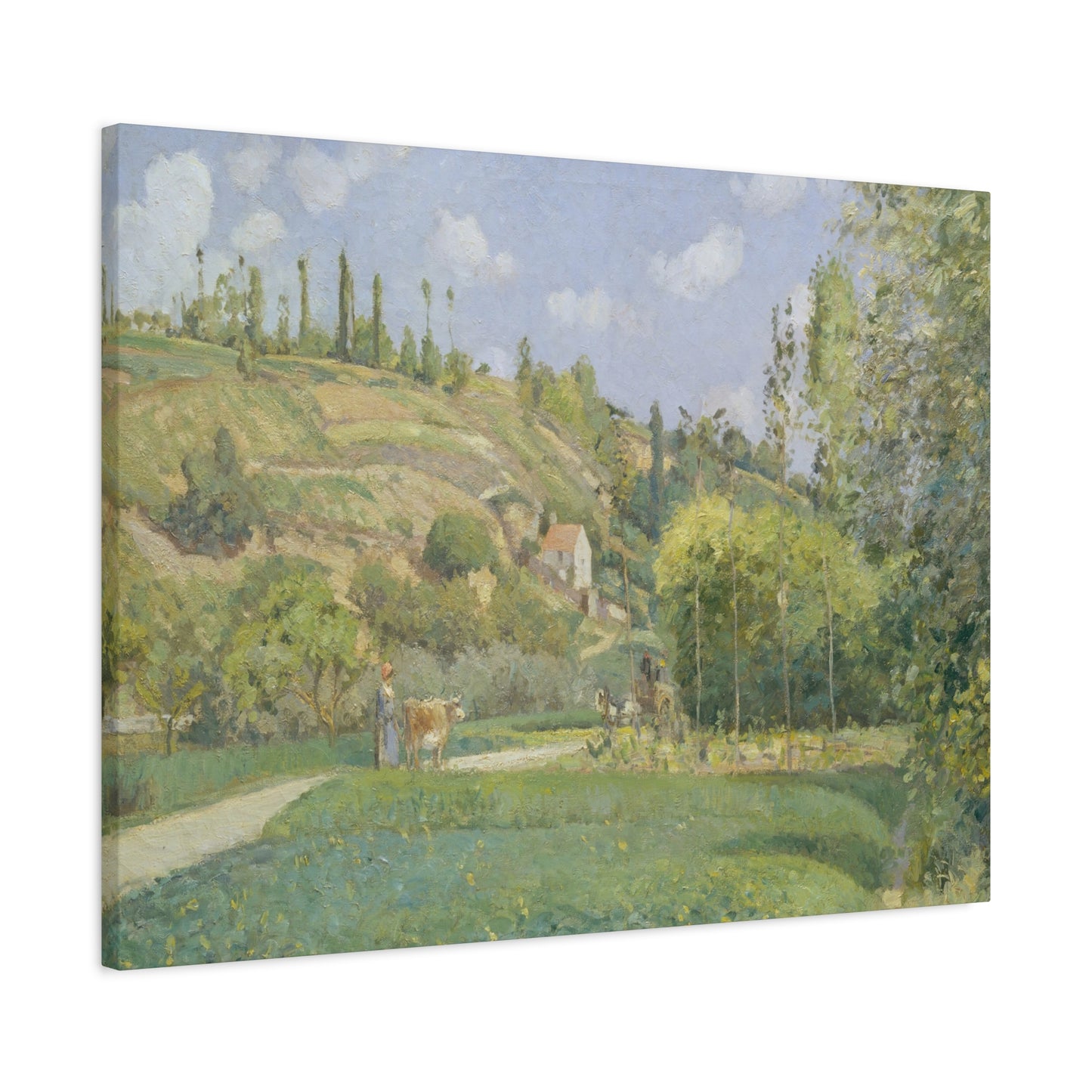 Pissarro, Camille - A Cowherd at Valhermeil, Auvers-sur-Oise (1874) - Canvas Block, unframed