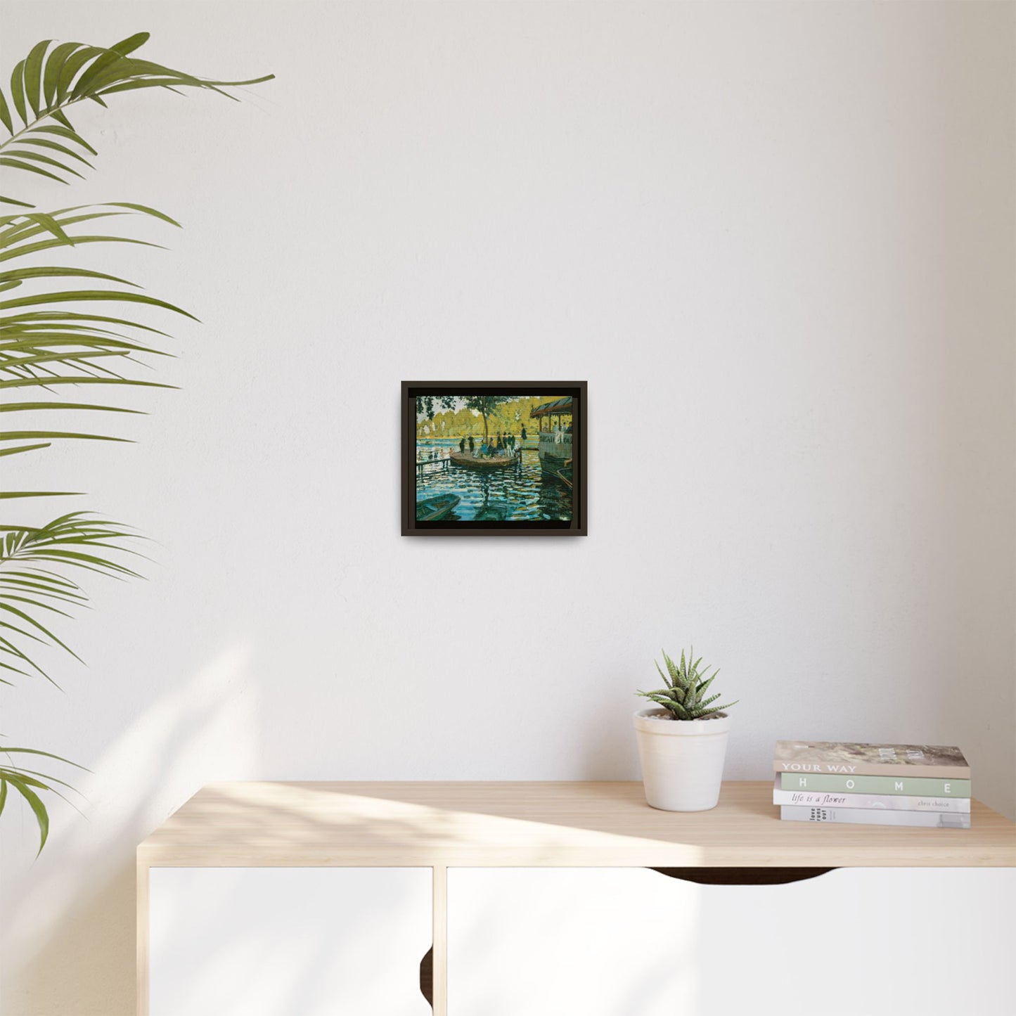 Monet, Claude - La Grenouillere (1869) - Matte Canvas, Framed