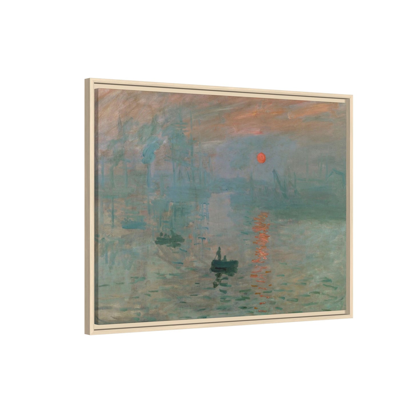 Monet, Claude - Impression, Sunrise (1872) - Matte Canvas, Framed