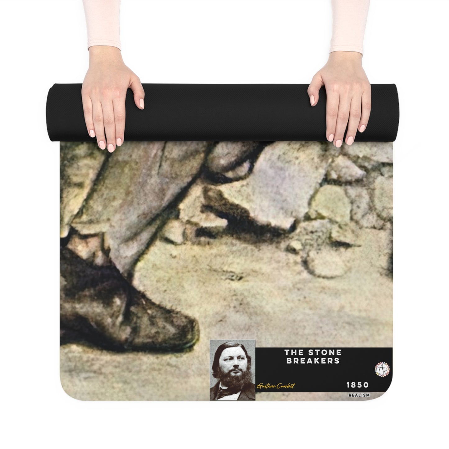 Courbet, Gustave - The Stone Breakers (1850) - Rubber Yoga Mat