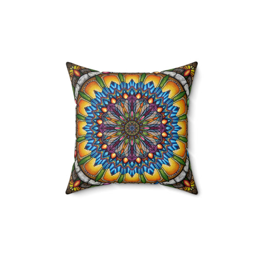 Pacio, Adam - Emerald Arrows Mandala - Suede Square Pillow