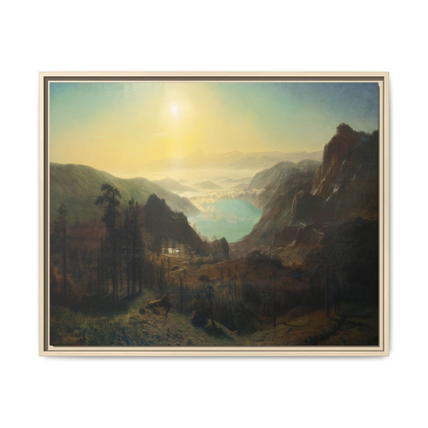 Bierstadt, Albert - Donner Lake from the Summit (1873) - Matte Canvas, Framed