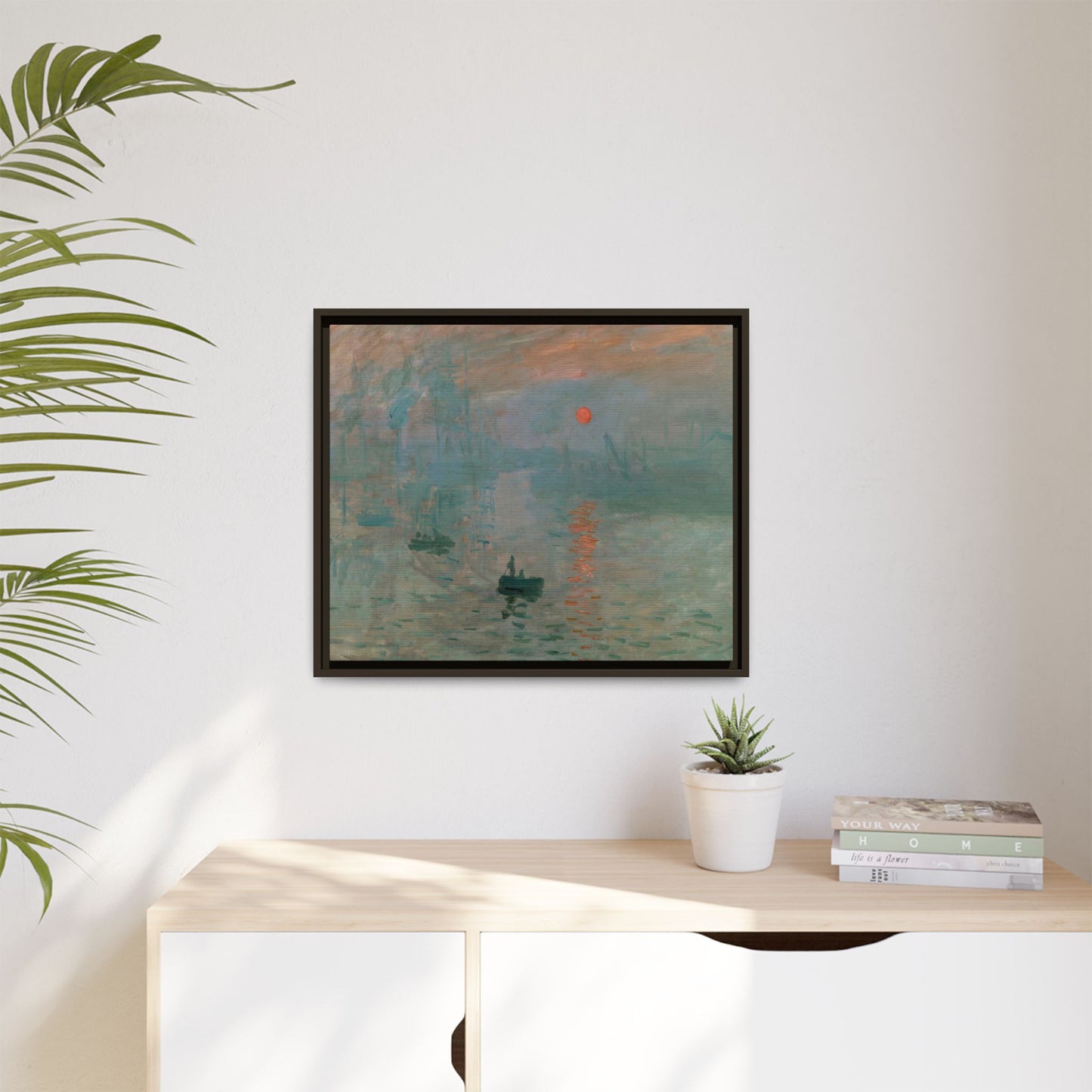 Monet, Claude - Impression, Sunrise (1872) - Matte Canvas, Framed
